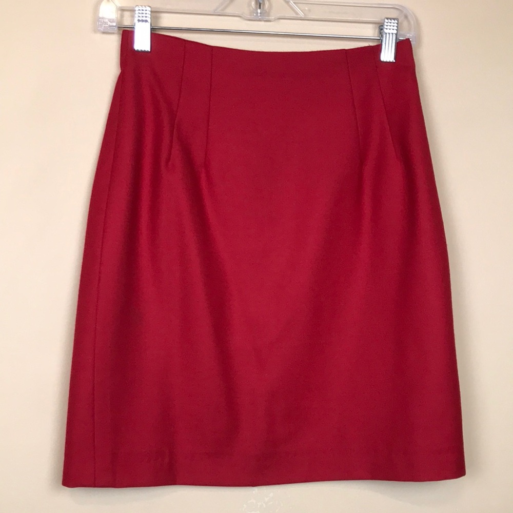 Collectible Gold by Giorgio Sant’Angelo Women’s Pure Wool Red Pencil Skirt